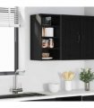 vidaXL Hanging Cabinet Black oak 30 x 29.5 x 60 cm Engineered Wood — Model: 1x hanging cabinet (4 shelves) 30 cm wide 60 cm high