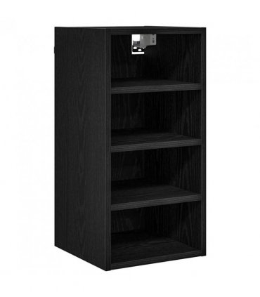 vidaXL Hanging Cabinet Black oak 30 x 29.5 x 60 cm Engineered Wood — Model: 1x hanging cabinet (4 shelves) 30 cm wide 60 cm high