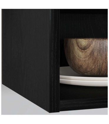 vidaXL Hanging Cabinet Black oak 30 x 29.5 x 60 cm Engineered Wood — Model: 1x hanging cabinet (4 shelves) 30 cm wide 60 cm high
