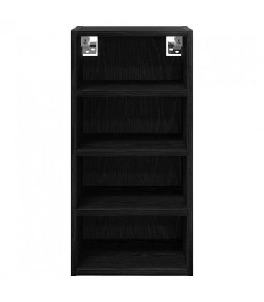 vidaXL Hanging Cabinet Black oak 30 x 29.5 x 60 cm Engineered Wood — Model: 1x hanging cabinet (4 shelves) 30 cm wide 60 cm high