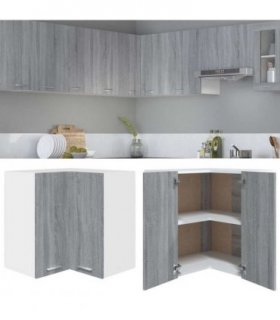 vidaXL Hanging Corner Cabinet Lyon Grey Sonoma 57x57x60 cm Engineered W — Model: 1x hanging corner cabinet 57 cm wide 60 cm high