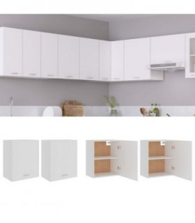 vidaXL Hanging Cabinet Lyons 2 pcs White 50x31x60 cm Engineered Wood — Model: 2x hanging cabinet (1 door) 50 cm wide 60 cm high