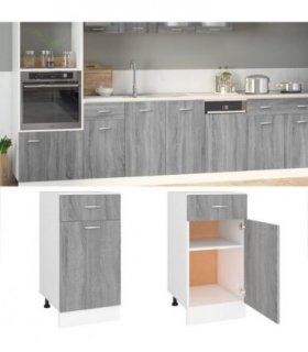 vidaXL Drawer Bottom Cabinet Lyon Grey Sonoma 40x46x81.5 cm Engineered Wood — Model: 1x bottom cabinet (1 door 1 drawer) 40 cm
