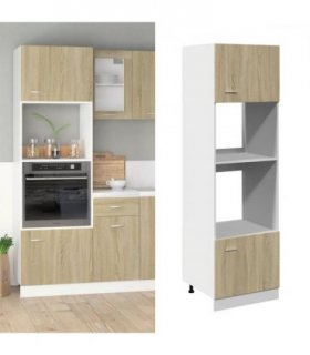 vidaXL Microwave Cabinet Lyon Sonoma Oak 60x57x207 cm Engineered Wood — Model: 1x microwave cabinet 60 cm