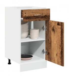 vidaXL Drawer Bottom Cabinet Lyon Old Wood 40x46x81.5 cm Engineered Wood — Model: 1x bottom cabinet (1 door 1 drawer) 40 cm
