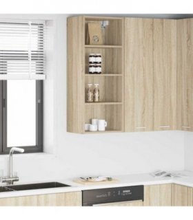 vidaXL Hanging Cabinet Sonoma Oak 40 x 29.5 x 100 cm Engineered W — Model: 1x hanging cabinet (4 shelves) 40 cm wide 100 cm high