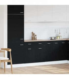 vidaXL Hanging Cabinet Black Oak 80 x 31 x 81.5 cm Engineered Wood — Model: 1x bottom cabinet (2 doors 2 drawers) 80 cm