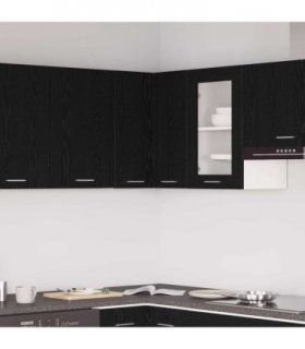 vidaXL Hanging Cabinet Lyon Black Oak 57 x 57 x 60 cm Engineered Wood — Model: 1x hanging corner cabinet 57 cm wide 60 cm high