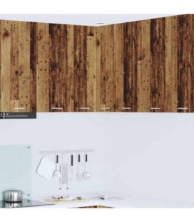 vidaXL Hanging Cabinet with Storage Old Wood and White 57 x 57 x 80 cm — Model: 1x hanging corner cabinet 57 cm wide 80 cm high