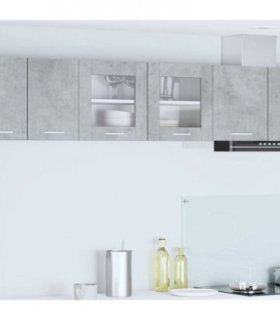 vidaXL Hanging Cabinet Concrete Grey and White 80 x 31 x 40 cm — Model: 1x hanging glass cabinet (2 doors) 80 cm wide 40 cm high