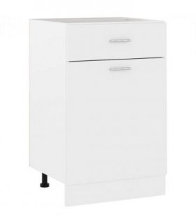 vidaXL Drawer Bottom Cabinet Lyon White 50x46x81.5 cm Engineered Wood — Model: 1x bottom cabinet (1 door 1 drawer) 50 cm