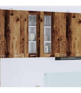 vidaXL Hanging Cabinet Old Wood 60 x 31 x 80 cm Engineered Woo — Model: 1x hanging glass cabinet (2 doors) 60 cm wide 80 cm high