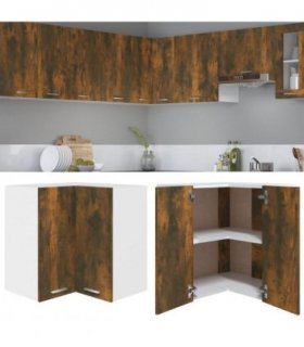 vidaXL Hanging Corner Cabinet Lyon Smoked Oak 57x57x60 cm Engineered Wo — Model: 1x hanging corner cabinet 57 cm wide 60 cm high