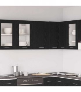 vidaXL Hanging Cabinet Black Oak 40x31x60 cm Engineered Wood — Model: 1x hanging cabinet (1 door) 40 cm