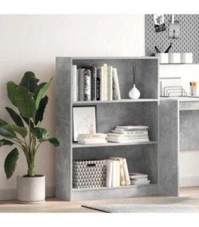 vidaXL Bookcase Concrete Grey 80x24x109 cm Engineered Wood