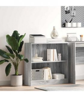 vidaXL Bookcase Grey Sonoma 80x24x76 cm Engineered Wood
