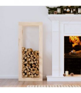 vidaXL Firewood Rack 41x25x100 cm Solid Wood Pine — Colour: natural, Size: 41 x 25 x 100 cm