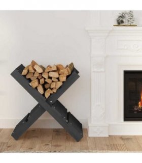 vidaXL Log Holder Grey 47x39.5x48 cm Solid Wood Pine