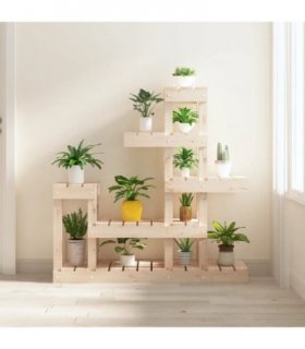 vidaXL Plant Stand 92x25x97 cm Solid Wood Pine — Colour: natural, Size: 92 x 25 x 97 cm