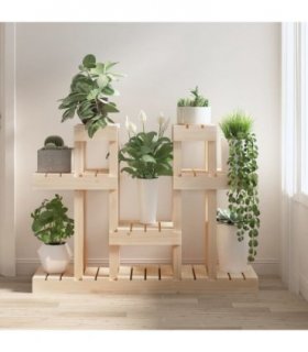 vidaXL Plant Stand 104.5x25x77.5 cm Solid Wood Pine — Colour: natural, Size: 104.5 x 25 x 77.5 cm