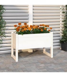 vidaXL Planter White 78x40x52 cm Solid Wood Pine — Size: 78 x 40 x 52 cm