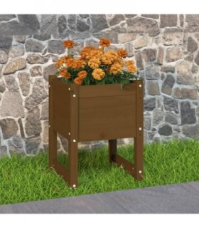 vidaXL Planter Honey Brown 40x40x52.5 cm Solid Wood Pine — Size: 40 x 40 x 52.5 cm