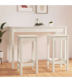 vidaXL Bar Chairs 2 pcs White 40x40x78 cm Solid Wood Pine — Size: 40 x 40 x 78 cm