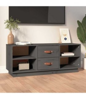vidaXL TV Cabinet Grey 100x34x40 cm Solid Wood Pine