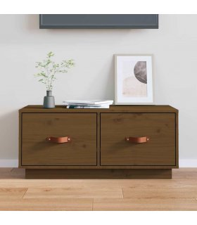 vidaXL TV Cabinet Honey Brown 80x34x35 cm Solid Wood Pine