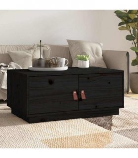 vidaXL Coffee Table Black 80x50x35 cm Solid Wood Pine