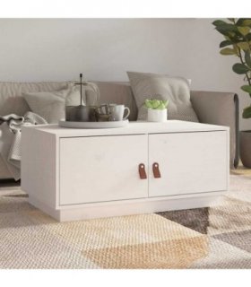 vidaXL Coffee Table White 80x50x35 cm Solid Wood Pine