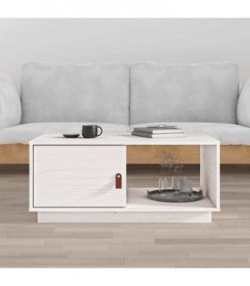 vidaXL Coffee Table White 80x50x35.5 cm Solid Wood Pine