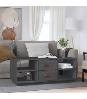 vidaXL Coffee Table Grey 100x50x41 cm Solid Wood Pine — V0672035019