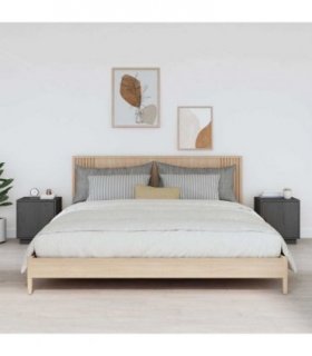 vidaXL Bedside Cabinets 2 pcs Grey 40x34x45 cm Solid Wood Pine
