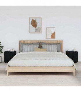 vidaXL Bedside Cabinets 2 pcs Black 40x34x45 cm Solid Wood Pine