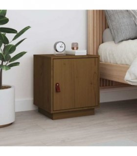 vidaXL Bedside Cabinet Honey Brown 40x34x45 cm Solid Wood Pine