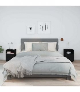 vidaXL Bedside Cabinets 2 pcs Black 40x34x55 cm Solid Wood Pine
