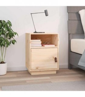 vidaXL Bedside Cabinet 40x34x55 cm Solid Wood Pine — Colour: natural