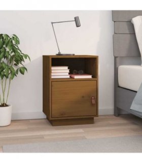 vidaXL Bedside Cabinet Honey Brown 40x34x55 cm Solid Wood Pine