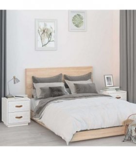 vidaXL Bedside Cabinets 2 pcs White 40x34x45 cm Solid Wood Pine — V0672035071