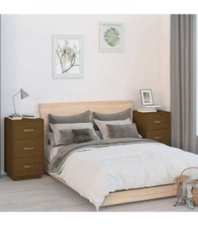 vidaXL Bedside Cabinets 2 pcs Honey Brown 40x40x75 cm Solid Wood Pine