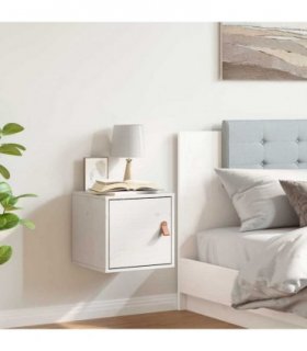 vidaXL Wall Cabinet White 31.5x30x30 cm Solid Wood Pine