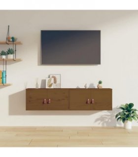 vidaXL Wall Cabinets 2 pcs Honey Brown 60x30x30 cm Solid Wood Pine
