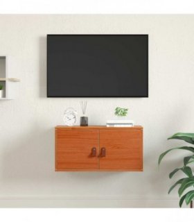 vidaXL Wall Cabinet Wax Brown 60 x 30 x 30 cm Solid Pine Wood