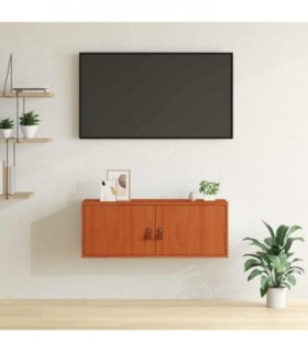 vidaXL Wall Cabinet Wax Brown 80 x 30 x 30 cm Solid Pine Wood
