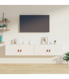 vidaXL Wall Cabinets 2 pcs White 80x30x30 cm Solid Wood Pine