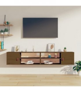 vidaXL Wall Cabinets 2 pcs Honey Brown 80x30x30 cm Solid Wood Pine