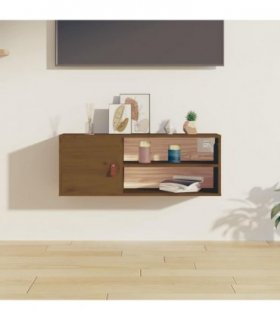 vidaXL Wall Cabinet Honey Brown 80x30x30 cm Solid Wood Pine