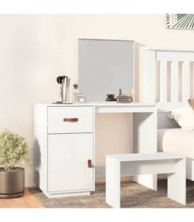 vidaXL Dressing Table White 95x50x134 cm Solid Wood Pine
