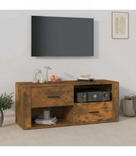 vidaXL TV Cabinet Smoked Oak 100x35x40 cm Engineered Wood — V0672035459